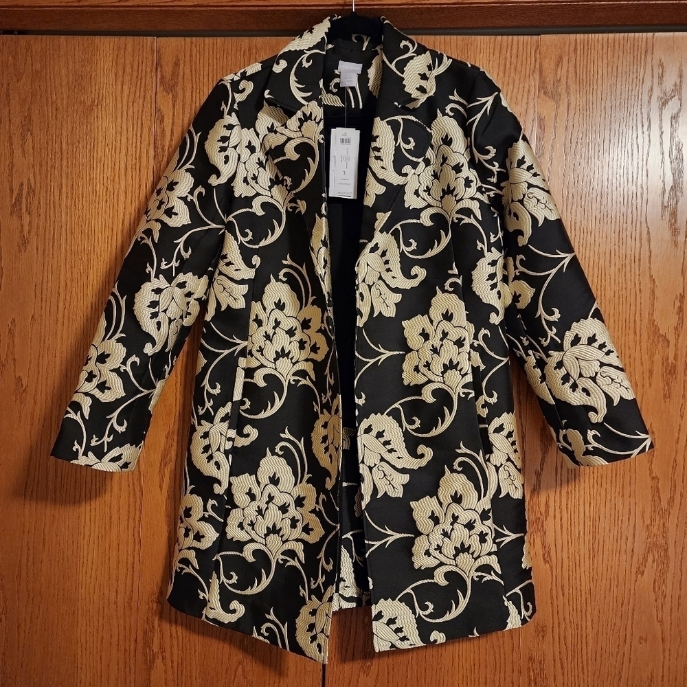 Chicos Floral Jacquard Topper